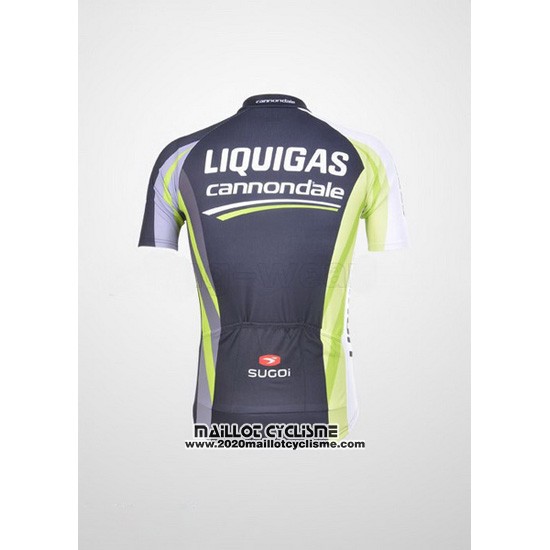 2011 Maillot Ciclismo Liquigas Cannondale Noir et Vert Manches Courtes et Cuissard